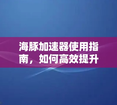 海豚加速器使用指南，如何高效提升数据传输速度？